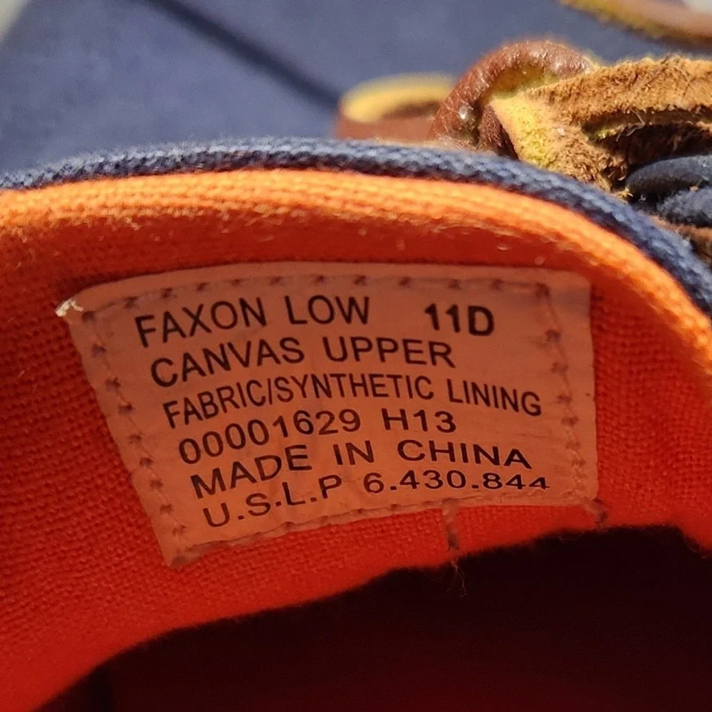 Polo Ralph Lauren Shoes Mens 11 Blue Orange Faxon Low Canvas Sneaker Pony Preppy